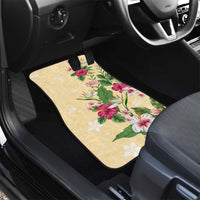 Hawaii Tropical Flowers Car Mats Polynesian Tattoo Buttermilk