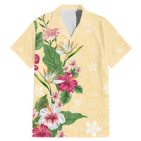 Hawaii Tropical Flowers Family Matching Mermaid Dress and Hawaiian Shirt Polynesian Tattoo Buttermilk