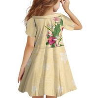 Hawaii Tropical Flowers Family Matching Puletasi and Hawaiian Shirt Polynesian Tattoo Buttermilk LT05 - Polynesian Pride