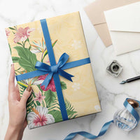 Hawaii Tropical Flowers Wrapping Paper Polynesian Tattoo Buttermilk - Polynesian Pride