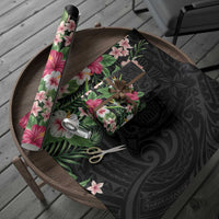 Hawaii Tropical Flowers Wrapping Paper Polynesian Tattoo Black - Polynesian Pride