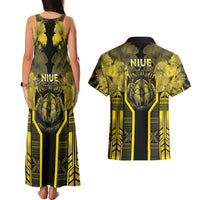 Niue The Rock Couples Matching Tank Maxi Dress and Hawaiian Shirt The Island Of The Uga - Polynesian Pride