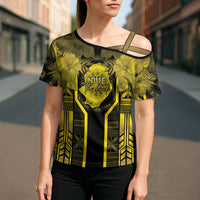 Niue The Rock Cross Shoulder Shirt The Island Of The Uga - Polynesian Pride