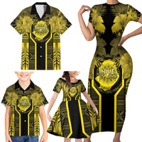 Niue The Rock Family Matching Short Sleeve Bodycon Dress and Hawaiian Shirt The Island Of The Uga - Polynesian Pride