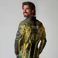 Niue The Rock Long Sleeve Polo Shirt The Island Of The Uga - Polynesian Pride