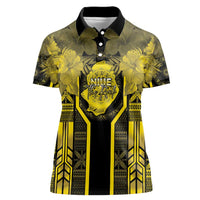 Niue The Rock Women Polo Shirt The Island Of The Uga LT05 Female Black - Polynesian Pride