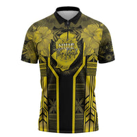 Niue The Rock Zipper Polo Shirt The Island Of The Uga - Polynesian Pride