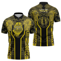 Niue The Rock Zipper Polo Shirt The Island Of The Uga - Polynesian Pride