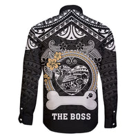 Personalized Shiba Inu Dog Family Matching Summer Maxi Dress and Hawaiian Shirt With Polynesian Heart Name Tags LT05 - Polynesian Pride