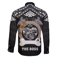 Personalized Pitbull Dog Family Matching Summer Maxi Dress and Hawaiian Shirt With Polynesian Heart Name Tags LT05 - Polynesian Pride