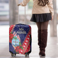 Guam Christmas Luggage Cover Felis Nabidat Guaman Seal With Poinsettia LT05 - Polynesian Pride