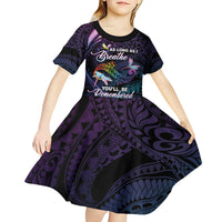 Personalised Polynesia Memorial Kid Short Sleeve Dress Always Remembered Dragonfly Polynesian Style
