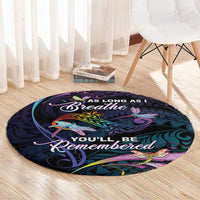 Polynesia Memorial Round Carpet Always Remembered Dragonfly Polynesian Style