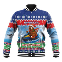 New Zealand Christmas Baseball Jacket Funny Jet Ride Kiwi Xmas - Polynesian Pride
