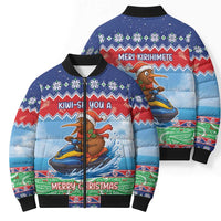 New Zealand Christmas Bomber Puffer Jacket Funny Jet Ride Kiwi Xmas - Polynesian Pride