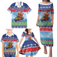 New Zealand Christmas Family Matching Puletasi and Hawaiian Shirt Funny Jet Ride Kiwi Xmas - Polynesian Pride