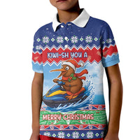 New Zealand Christmas Kid Polo Shirt Funny Jet Ride Kiwi Xmas - Polynesian Pride