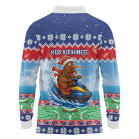 New Zealand Christmas Long Sleeve Polo Shirt Funny Jet Ride Kiwi Xmas - Polynesian Pride