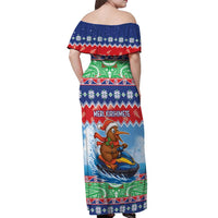 New Zealand Christmas Off Shoulder Maxi Dress Funny Jet Ride Kiwi Xmas - Polynesian Pride