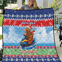 New Zealand Christmas Quilt Funny Jet Ride Kiwi Xmas - Polynesian Pride