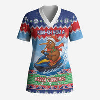 New Zealand Christmas Scrub Top Funny Jet Ride Kiwi Xmas - Polynesian Pride