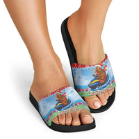 New Zealand Christmas Slide Sandals Funny Jet Ride Kiwi Xmas - Polynesian Pride