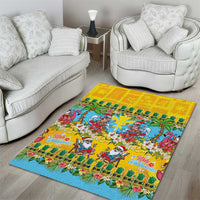 Hawaii Christmas Area Rug Mele Kalikimaka Tropical Vibes - Polynesian Pride