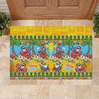 Hawaii Christmas Rubber Doormat Mele Kalikimaka Tropical Vibes - Polynesian Pride