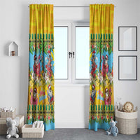 Hawaii Christmas Window Curtain Mele Kalikimaka Tropical Vibes - Polynesian Pride