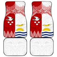 Personalised Tonga And Kiribati Car Mats Coat Of Arms Polynesian Pattern LT05 Red - Polynesian Pride