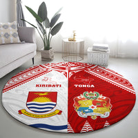 Tonga And Kiribati Round Carpet Coat Of Arms Polynesian Pattern LT05 - Polynesian Pride