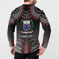 Personalised Samoa Black Saturday Button Sweatshirt Samoan Warrior Tribal Pattern
