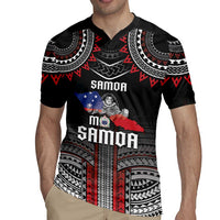 Personalised Samoa Black Saturday Rugby Jersey Samoan Warrior Tribal Pattern