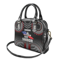 Samoa Black Saturday Shoulder Handbag Samoan Warrior Tribal Pattern