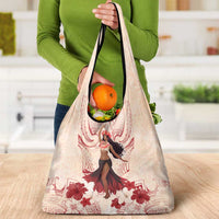 Tahiti Women's Day Grocery Bag With Polynesian Pattern