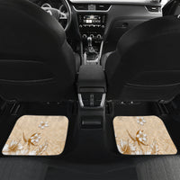 Samoa Siapo Pattern With Beige Hibiscus Car Mats