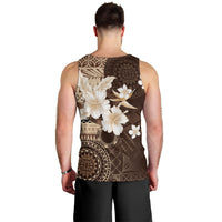 Samoa Siapo Pattern With Brown Hibiscus Men Tank Top LT05 - Polynesian Pride