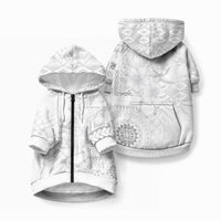 Samoa Siapo Pattern With White Hibiscus Pet Hoodie