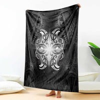 New Zealand Matariki Blanket Maori Moko Black Galaxy