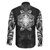 New Zealand Matariki Family Matching Long Sleeve Bodycon Dress and Hawaiian Shirt Maori Moko Black Galaxy LT05 - Polynesian Pride
