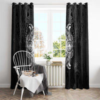 New Zealand Matariki Window Curtain Maori Moko Black Galaxy
