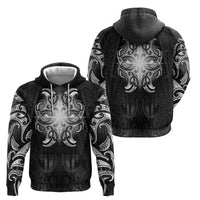 New Zealand Matariki Zip Hoodie Maori Moko Black Galaxy