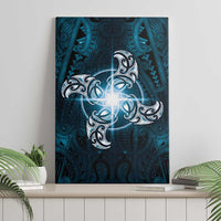 New Zealand Matariki Waita Canvas Wall Art Maori Moko Dark Blue Galaxy