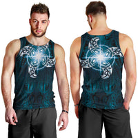 New Zealand Matariki Waita Men Tank Top Maori Moko Dark Blue Galaxy