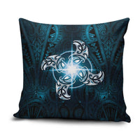 New Zealand Matariki Waita Pillow Cover Maori Moko Dark Blue Galaxy LT05 Blue - Polynesian Pride