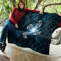 New Zealand Matariki Waita Quilt Maori Moko Dark Blue Galaxy