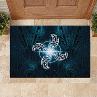 New Zealand Matariki Waita Rubber Doormat Maori Moko Dark Blue Galaxy
