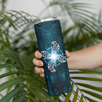 New Zealand Matariki Waita Skinny Tumbler Maori Moko Dark Blue Galaxy LT05 - Polynesian Pride
