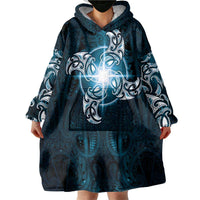 New Zealand Matariki Waita Wearable Blanket Hoodie Maori Moko Dark Blue Galaxy