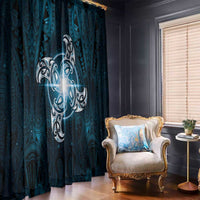 New Zealand Matariki Waita Window Curtain Maori Moko Dark Blue Galaxy